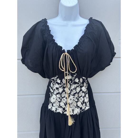 My Beachy Side Mariposa Off The Shoulders Embroidered Smocked Corset Dress Sz M - Picture 7 of 14